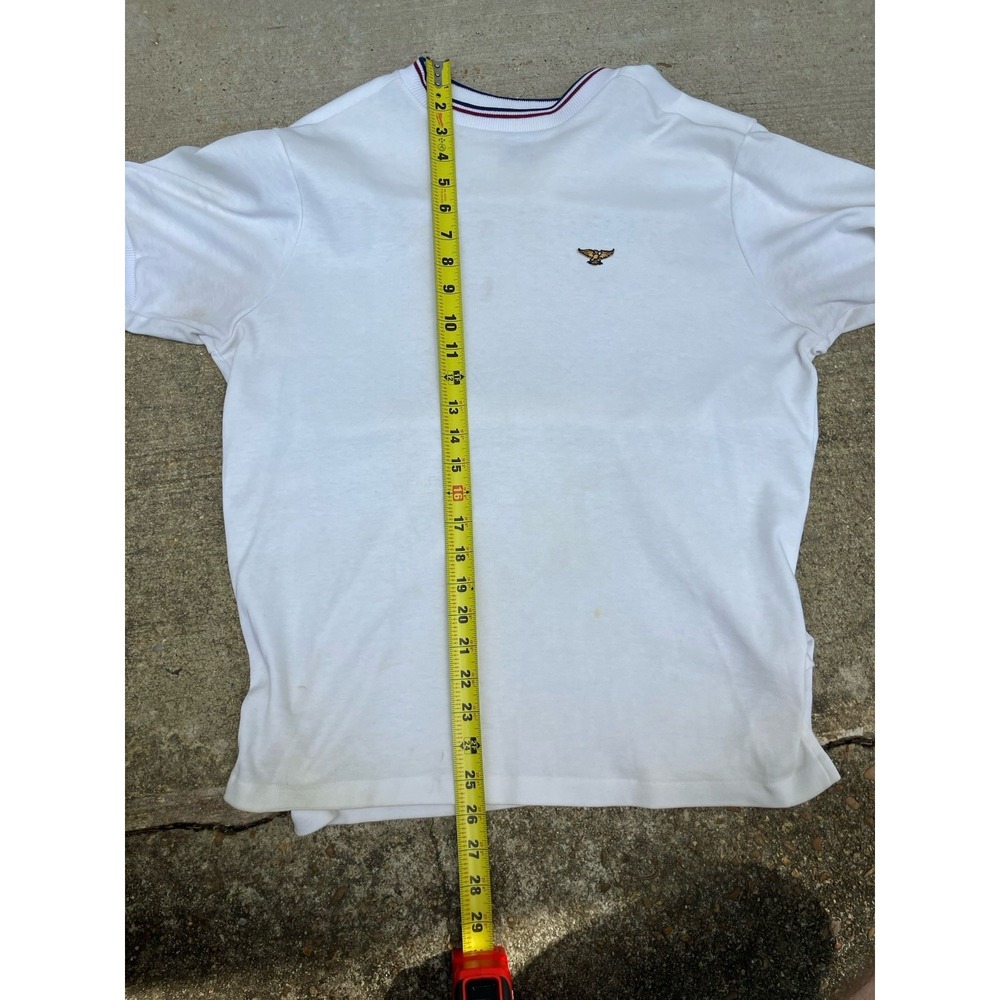 Vintage 70's Stan Smith Duofold White Tennis Polo Shirt Size Large Made In USA - Picture 11 of 11
